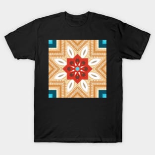 Yellow and red abstract star shaped background T-Shirt